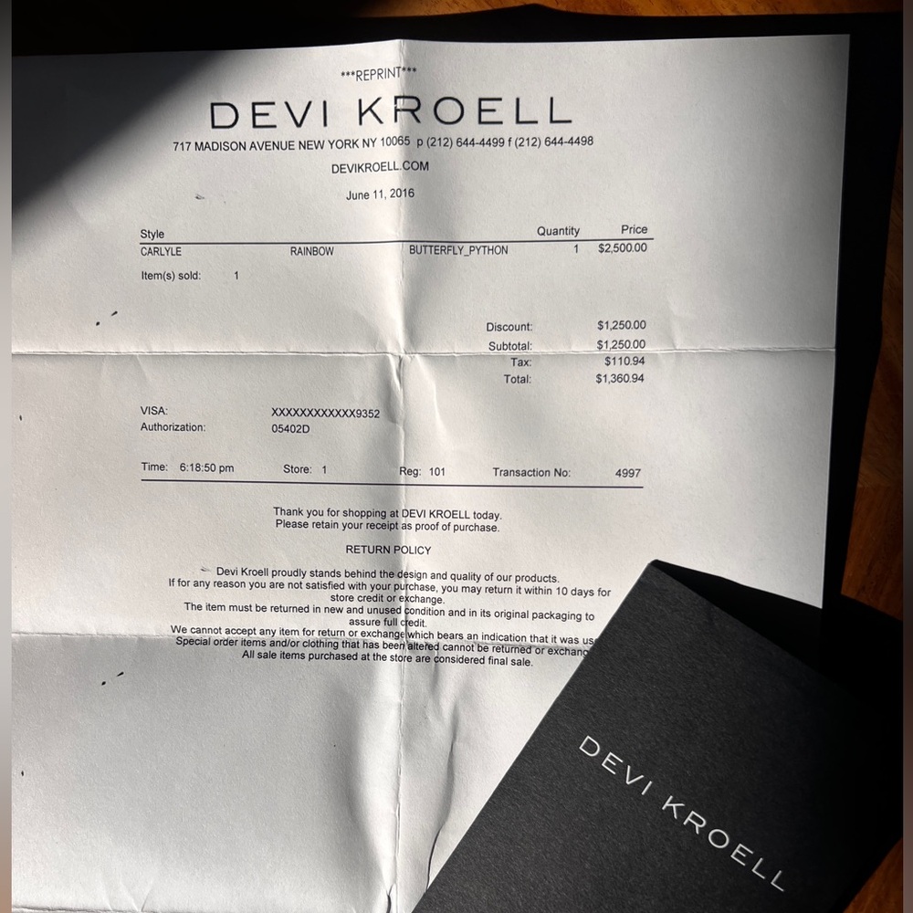 DEVI KROELL CARYLE Rainbow Butterfly Python Clutch - image 11